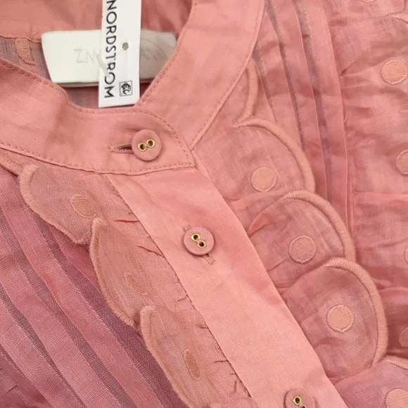 Zimmermann Mae Ruffled Ramie Shirt co NWT AUS 0=US 4 - Picture 6 of 14
